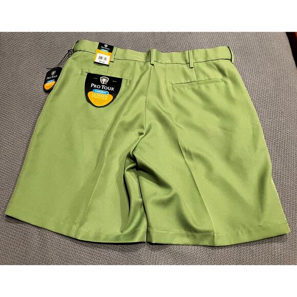 Pro Tour Men's Comfort Shorts 36 Green Cool Play Golf New UPF MSRP $55 Wicking - Picture 2 of 7